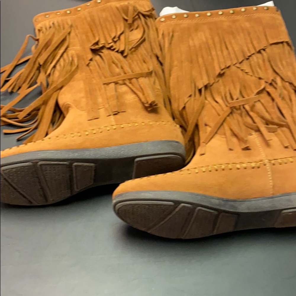 Rampage Mid Calf Boots Suede Moccasin - Picture 3 of 6
